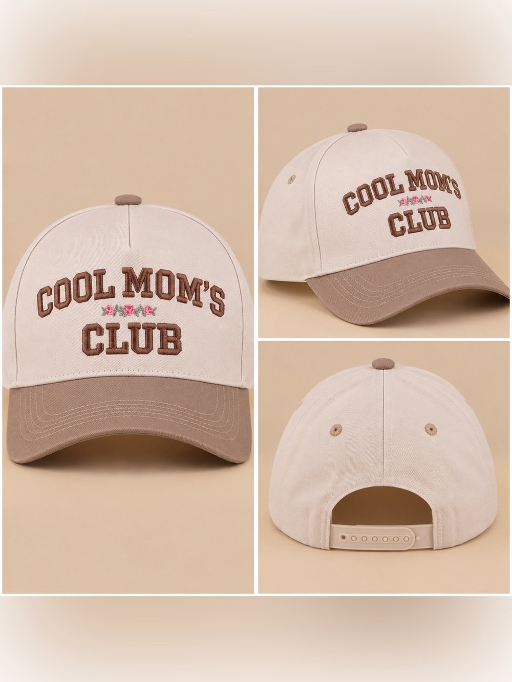Zenana Cool Moms Club Baseball SnapBack Hat Ash Mocha NEW Novelty